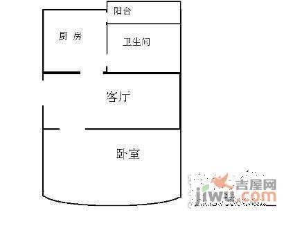 桃浦一村1室1厅1卫100㎡户型图