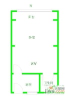 佰隆生活馆1室1厅1卫40㎡户型图