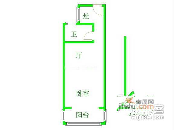 新阳小区1室0厅1卫38㎡户型图