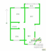 万千公寓2室2厅1卫132㎡户型图