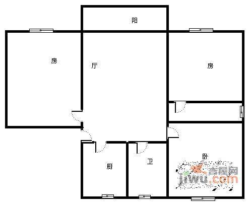 远龙公寓3室2厅2卫150㎡户型图