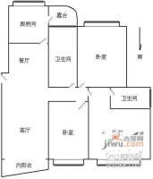 西部名邸3室2厅2卫户型图