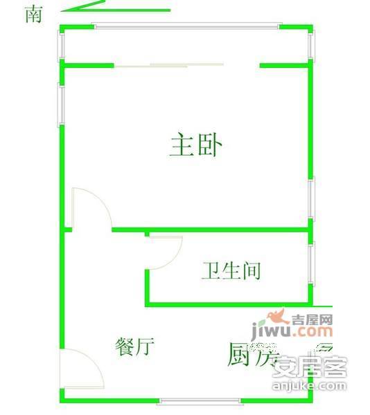 新黄小区1室1厅1卫36㎡户型图