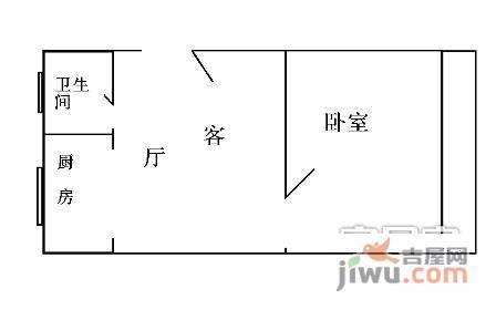 新黄小区1室1厅1卫36㎡户型图