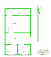 宜川五村1室1厅1卫42㎡户型图