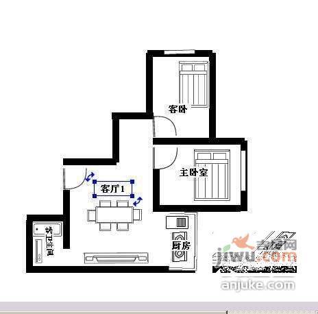 平江盛世家园2室1厅1卫82㎡户型图