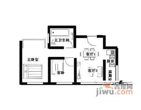 平江盛世家园2室2厅1卫100㎡户型图