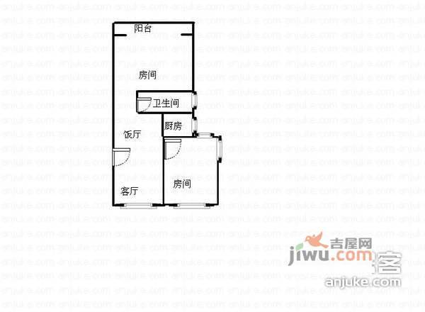 平江盛世家园2室1厅1卫82㎡户型图