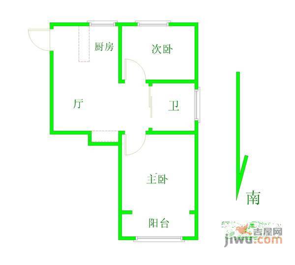 平江盛世家园2室1厅1卫82㎡户型图