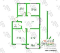 章家巷3室1厅1卫75㎡户型图