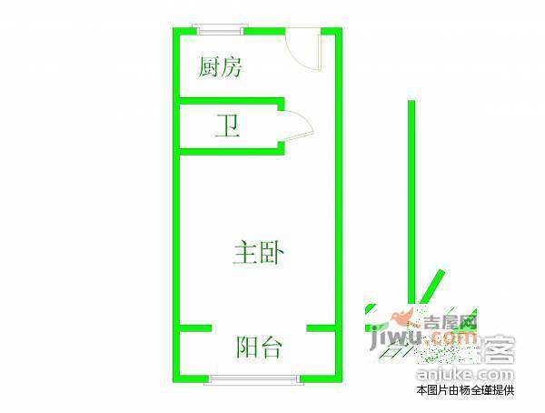 合阳小区1室1厅1卫58㎡户型图