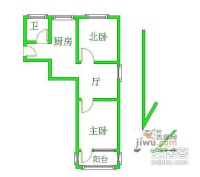 灵石小区2室1厅1卫85㎡户型图