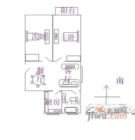 嘉云苑2室1厅1卫63㎡户型图