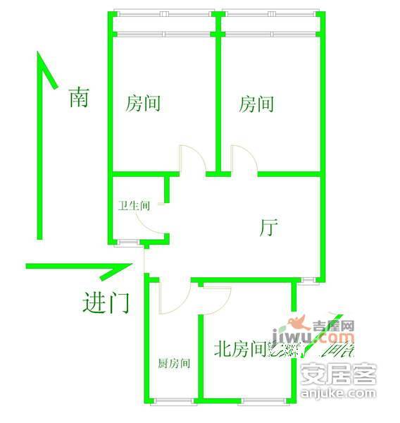 振光大厦3室2厅1卫125㎡户型图