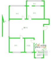 金江家园3室2厅1卫128㎡户型图