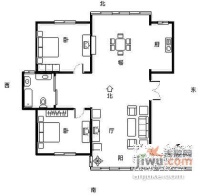 万里真金苑2室2厅2卫108㎡户型图