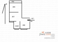 清涧小区清竹坊1室1厅1卫56㎡户型图