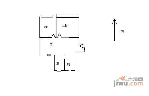 清涧新村第二小区2室1厅1卫60㎡户型图