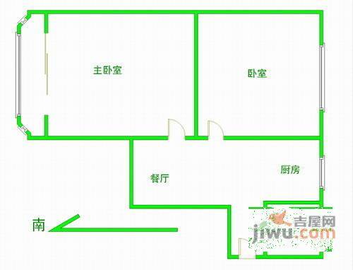 桂杨园2室0厅1卫47㎡户型图