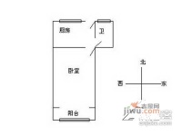 安天大厦1室1厅1卫58㎡户型图