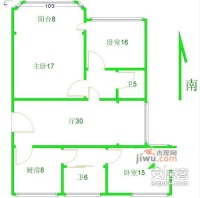 爱建新村3室2厅2卫126㎡户型图