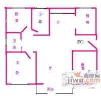 曹杨君悦苑3室2厅2卫105㎡户型图
