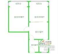 杏梅园2室1厅1卫72㎡户型图