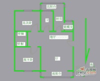 曹杨花溪园2室2厅1卫95㎡户型图