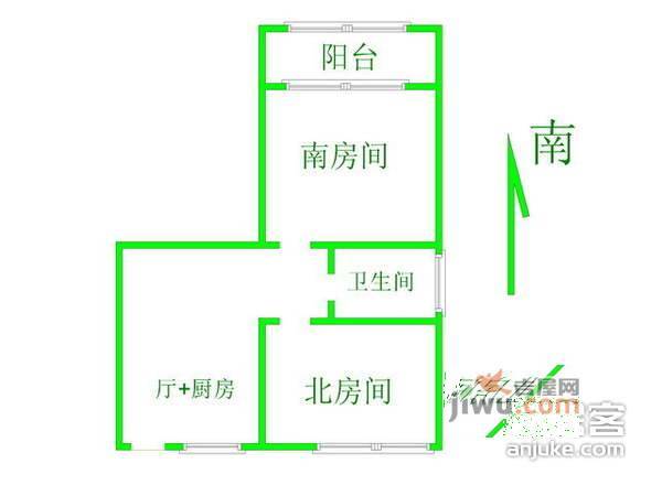 长风小区2室1厅1卫78㎡户型图