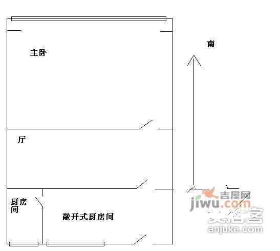 华师大一村1室1厅1卫68㎡户型图