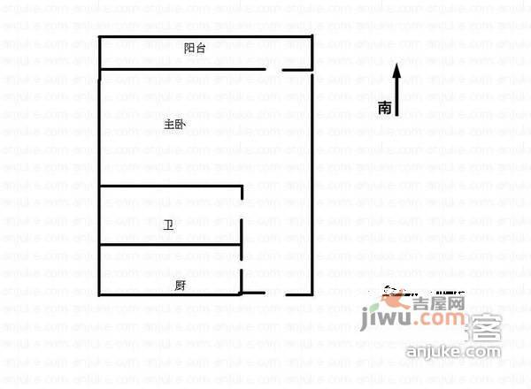 华师大一村1室0厅1卫41㎡户型图