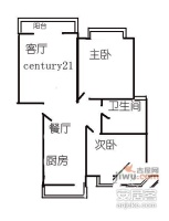 星风花苑2室1厅1卫75㎡户型图