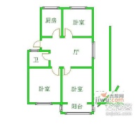 星风花苑3室1厅1卫90㎡户型图