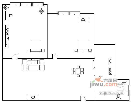 东沙小区2室1厅1卫75㎡户型图