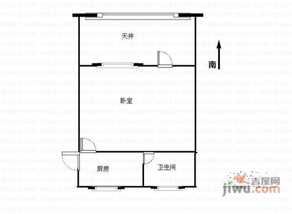 志丹小区1室0厅1卫35㎡户型图