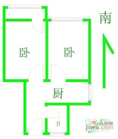 西谈家渡路109弄小区2室0厅1卫46㎡户型图