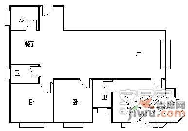 芙蓉花园3室2厅2卫135㎡户型图