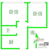 白玉大楼2室2厅1卫76㎡户型图