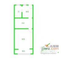 康泰公寓1室1厅1卫59㎡户型图