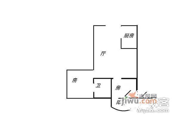 德城大厦2室2厅1卫100㎡户型图