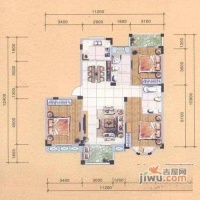 绿洲尧舜公寓3室2厅2卫210㎡户型图