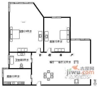 大众河滨大厦2室2厅1卫105㎡户型图