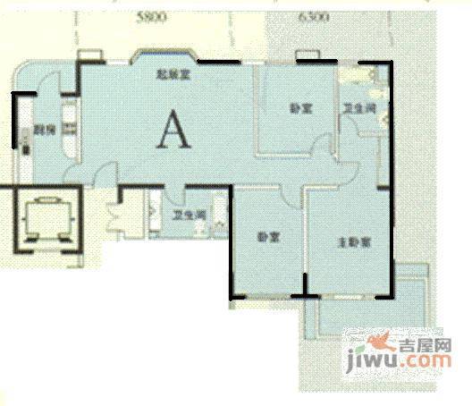 阳光新苑2室2厅1卫128㎡户型图