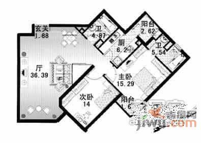 澳门小区3室2厅1卫90㎡户型图