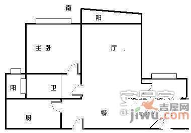 泰极大厦2室2厅1卫111㎡户型图