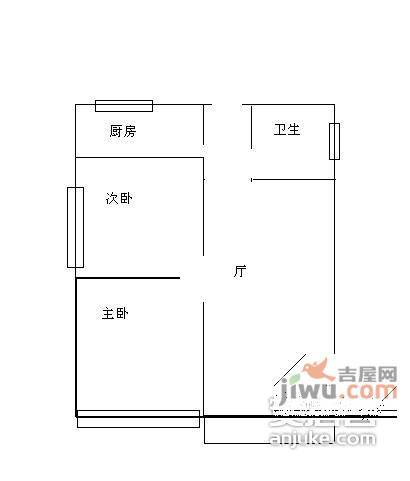 沙田大厦2室2厅1卫110㎡户型图