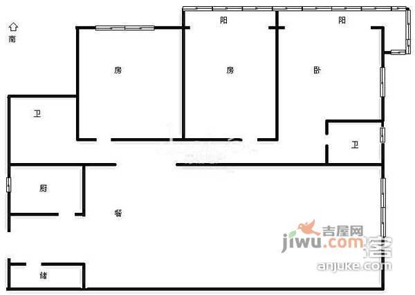 维多利广场3室2厅2卫159㎡户型图