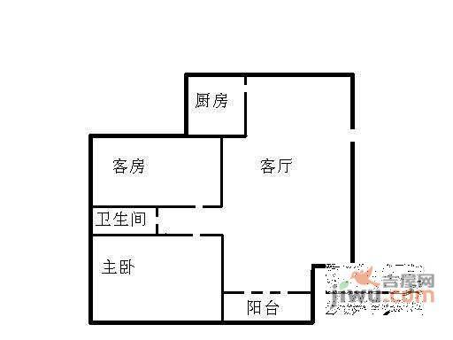 千路公寓2室2厅1卫113㎡户型图