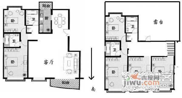 常德名园6室3厅3卫240㎡户型图