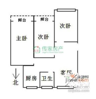 长寿新村3室2厅1卫108㎡户型图